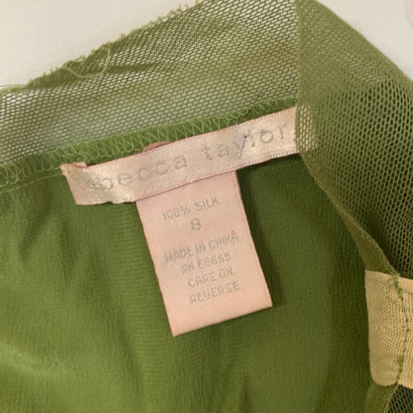 REBECCA TAYLOR size 8 green silk and lace mini dress in excellent condition - Picture 7 of 7